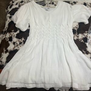 Miou Muse Georgia Gauze White Dress NWT